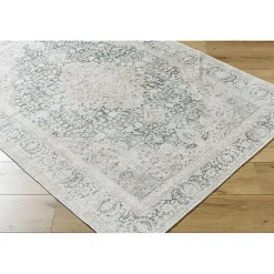 Kirklands Home Amelie Green Traditional Washable Area Rug, 6x9