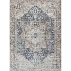 Best Kirklands Home Amelie Navy Blue Classic Washable Area Rug, 5x7