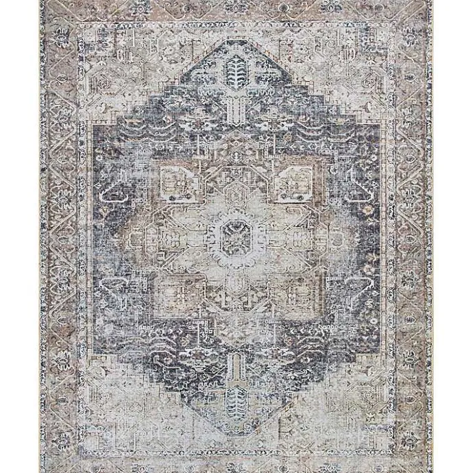 Online Kirklands Home Amelie Navy Blue Classic Washable Area Rug, 7x10