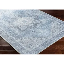 Online Kirklands Home Amelie Silver Classic Washable Area Rug, 5x7 Blue