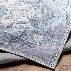 Outlet Kirklands Home Amelie Silver Classic Washable Area Rug, 6x9 Blue