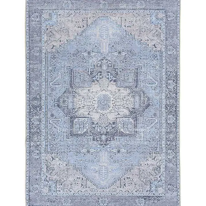 Clearance Kirklands Home Amelie Silver Classic Washable Area Rug, 8x12 Blue
