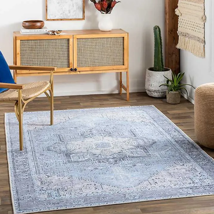 Clearance Kirklands Home Amelie Silver Classic Washable Area Rug, 8x12 Blue