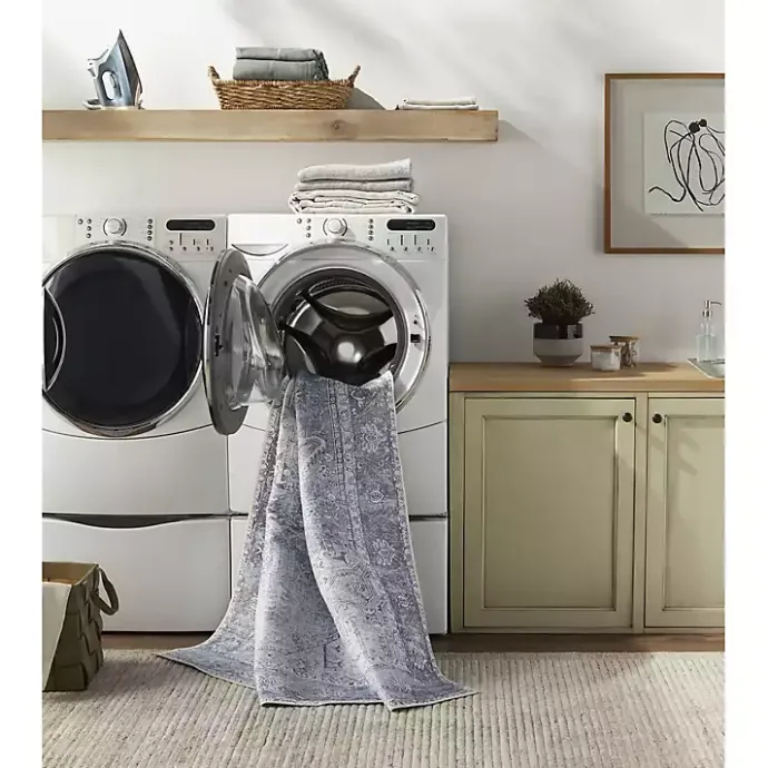 Clearance Kirklands Home Amelie Silver Classic Washable Area Rug, 8x12 Blue