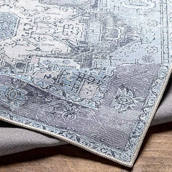 Clearance Kirklands Home Amelie Silver Classic Washable Area Rug, 8x12 Blue