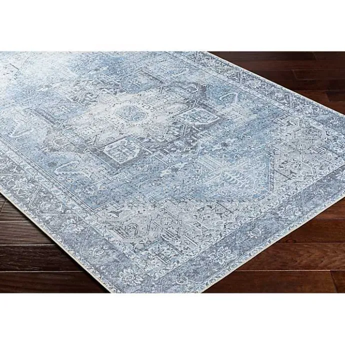 Clearance Kirklands Home Amelie Silver Classic Washable Area Rug, 8x12 Blue