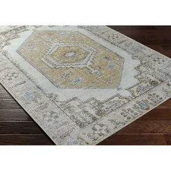 New Kirklands Home Amelie Yellow Traditional Washable Area Rug, 7x10
