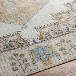 Discount Kirklands Home Amelie Yellow Traditional Washable Area Rug, 8x12