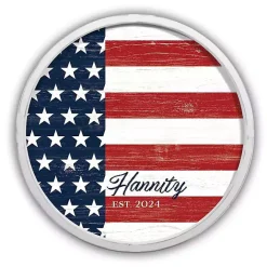 Clearance Kirklands Home American Flag Personalized White Frame Wall Plaque