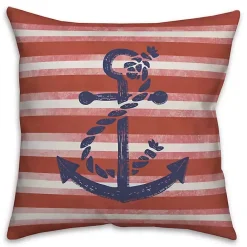 Online Kirklands Home Anchor and Red Stripes Indoor/Outdoor Pillow