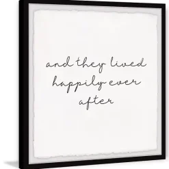 Online Kirklands Home And They Lived Happily Framed Art Print White