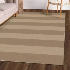 Sale Kirklands Home Anika Natural Striped Washable Area Rug, 5x7