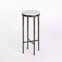 Clearance Kirklands Home Antique Brass & Marble Cocktail Table White