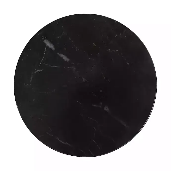 Online Kirklands Home Antique Brass and Marble Adjustable Table Black