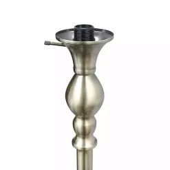 Hot Kirklands Home Antique Brass and Marbleized Glass Torchiere Gray