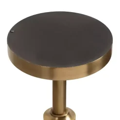 Kirklands Home Antique Brass and Marble Adjustable Table White