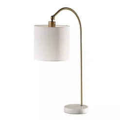 New Kirklands Home Antique Brass Arc Table Lamp White