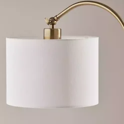 New Kirklands Home Antique Brass Arc Table Lamp White