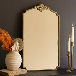 Outlet Kirklands Home Antique Brass Metal Vertical Wall Mirror