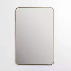Outlet Kirklands Home Antique Brass Nouveau Linear Curved Corner Mirror Gold