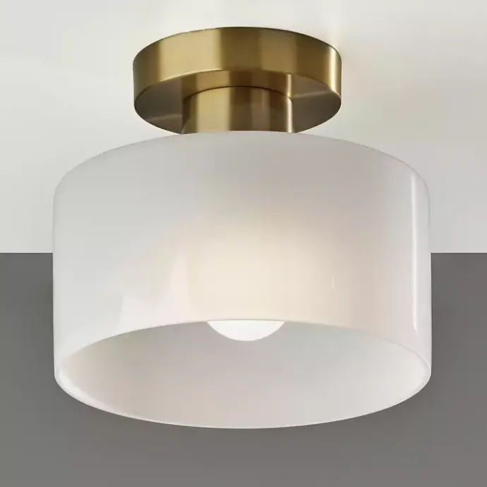 New Kirklands Home Antique Brass Rhodes Flush Mount Light Gold