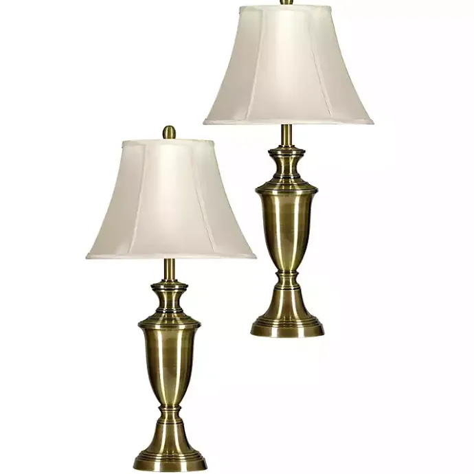 Hot Kirklands Home Antique Brass Table Lamp, Set of 2 White