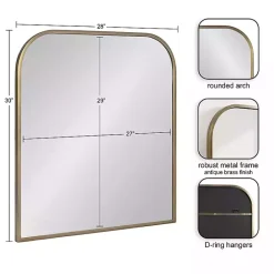Best Kirklands Home Antique Brass Wide Arch Wall Mirror Gold