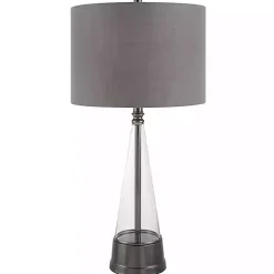Hot Kirklands Home Antique Dark Nickel Cone Base Table Lamp Gray