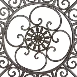 Outlet Kirklands Home Antique Fleur-de-Lis Medallion Metal Wall Plaque Black