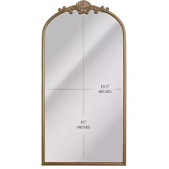Outlet Kirklands Home Antique Gold Metal Ornate Arch Wall Mirror