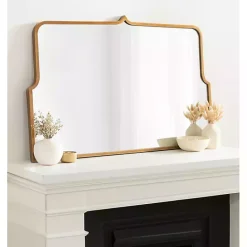 Hot Kirklands Home Antique Gold Metal Wide Arched Wall Mirror