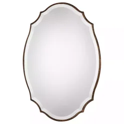Hot Kirklands Home Antique Gold Rounded Edge Wood Wall Mirror