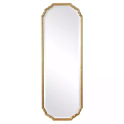 Hot Kirklands Home Antique Gold Wooden Mirror with Curved Corners