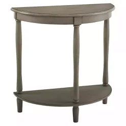 New Kirklands Home Antique Demilune Side Table Gray