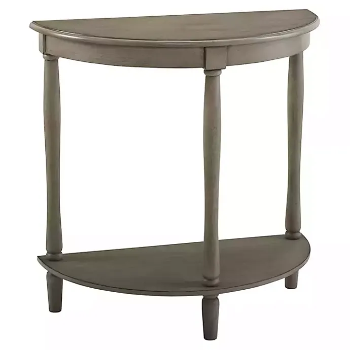 New Kirklands Home Antique Demilune Side Table Gray