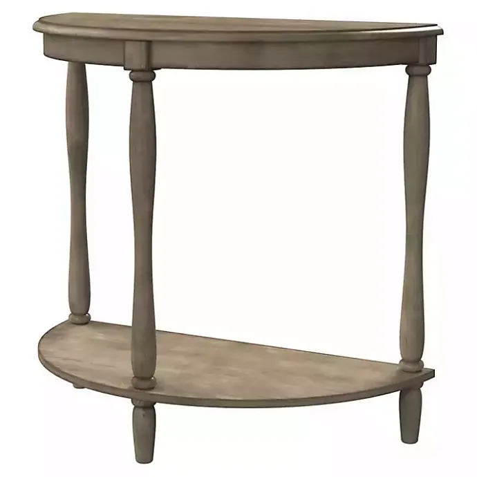 New Kirklands Home Antique Demilune Side Table Gray