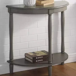 New Kirklands Home Antique Demilune Side Table Gray