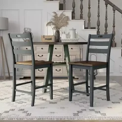 Sale Kirklands Home Antique Wood Counter Stools, Set of 2 Gray