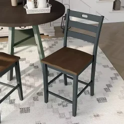 Sale Kirklands Home Antique Wood Counter Stools, Set of 2 Gray