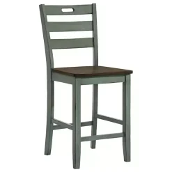 New Kirklands Home Antique Wood Counter Stools, Set of 2 Green