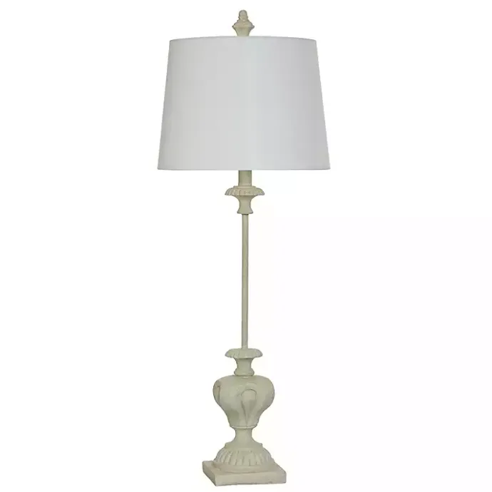 Kirklands Home Antique Cast Buffet Lamp Ivory