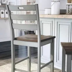 Clearance Kirklands Home Antique Light Wood Counter Stools, Set of 2 Gray