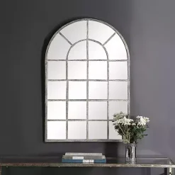 Best Kirklands Home Antique Rustic Arch Windowpane Mirror