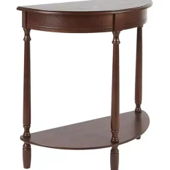 Outlet Kirklands Home Antique Walnut Half Round Console Table Brown