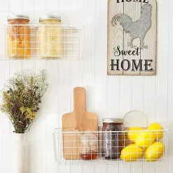 Discount Kirklands Home Antique White 2-pc. Long Wire Basket Set, 17 in.