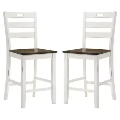Best Kirklands Home Antique Wood Counter Stools, Set of 2 White