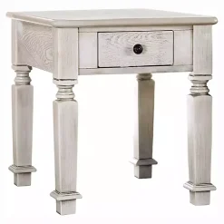 Best Kirklands Home Antique Wood Heather Accent Table White