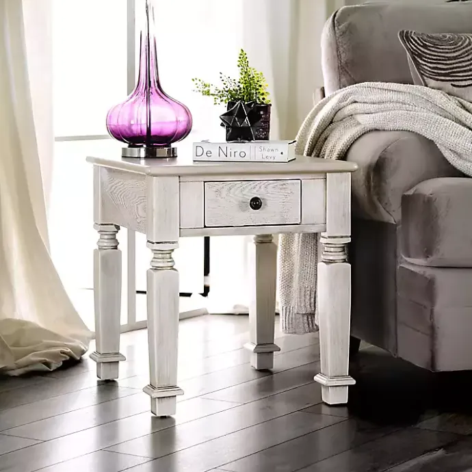 Best Kirklands Home Antique Wood Heather Accent Table White