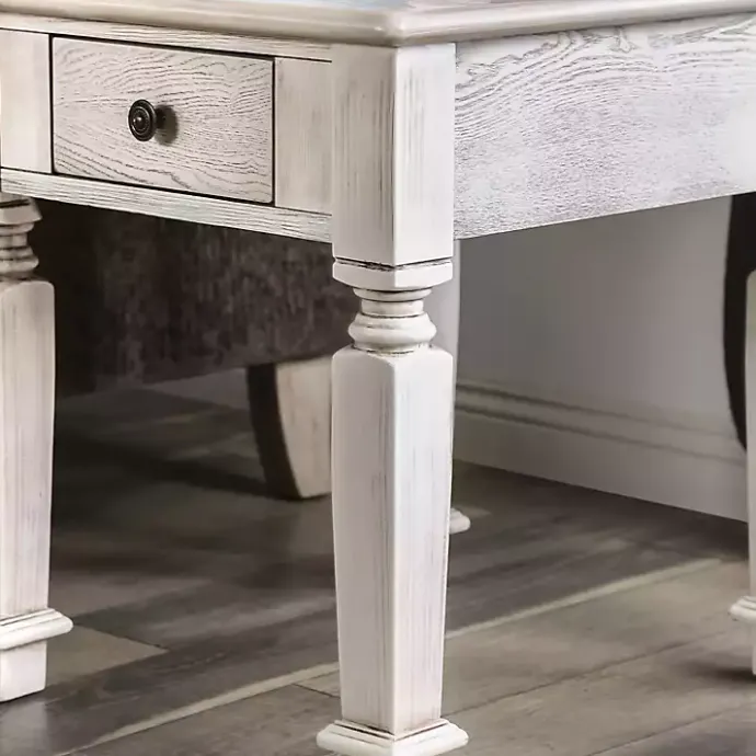 Best Kirklands Home Antique Wood Heather Accent Table White
