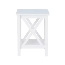 Best Kirklands Home Antique White X Side Frame Accent Table
